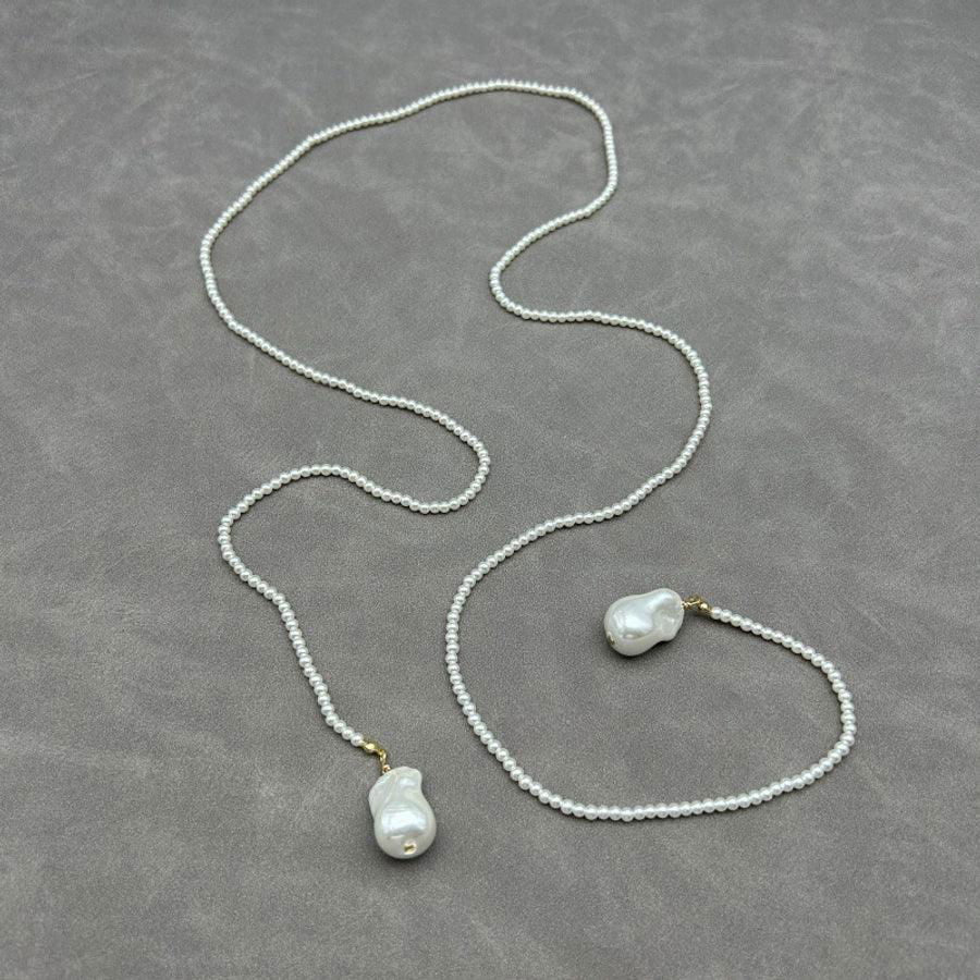 Elegant Geometric Solid Color Imitation Pearl Green Pointed Crystal  Necklace - Jewelry Trends USA