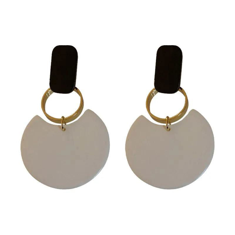 Fashion Contrast Color Acrylic Geometric Circle Drop Earrings - Jewelry Trends USA