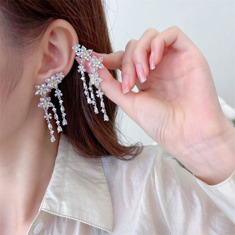 Fashion Flower Tassel Pendant Earrings for Women - Jewelry Trends USA