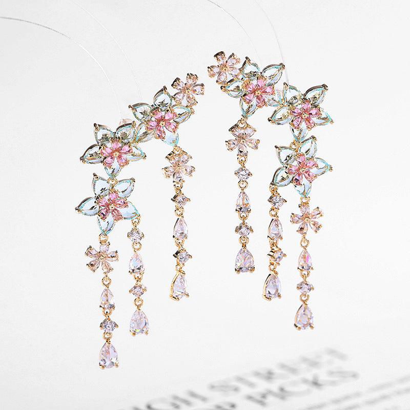 Fashion Flower Tassel Pendant Earrings for Women - Jewelry Trends USA