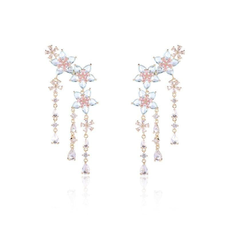 Fashion Flower Tassel Pendant Earrings for Women - Jewelry Trends USA
