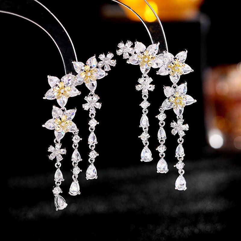 Fashion Flower Tassel Pendant Earrings for Women - Jewelry Trends USA