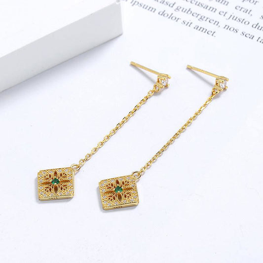 Fringe Earrings Emerald Diamond Earring Earrings - Jewelry Trends USA