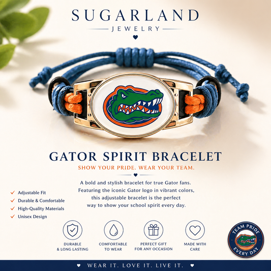 Sugarland Gator Logo Bracelet – Adjustable Sports Cord Bracelet