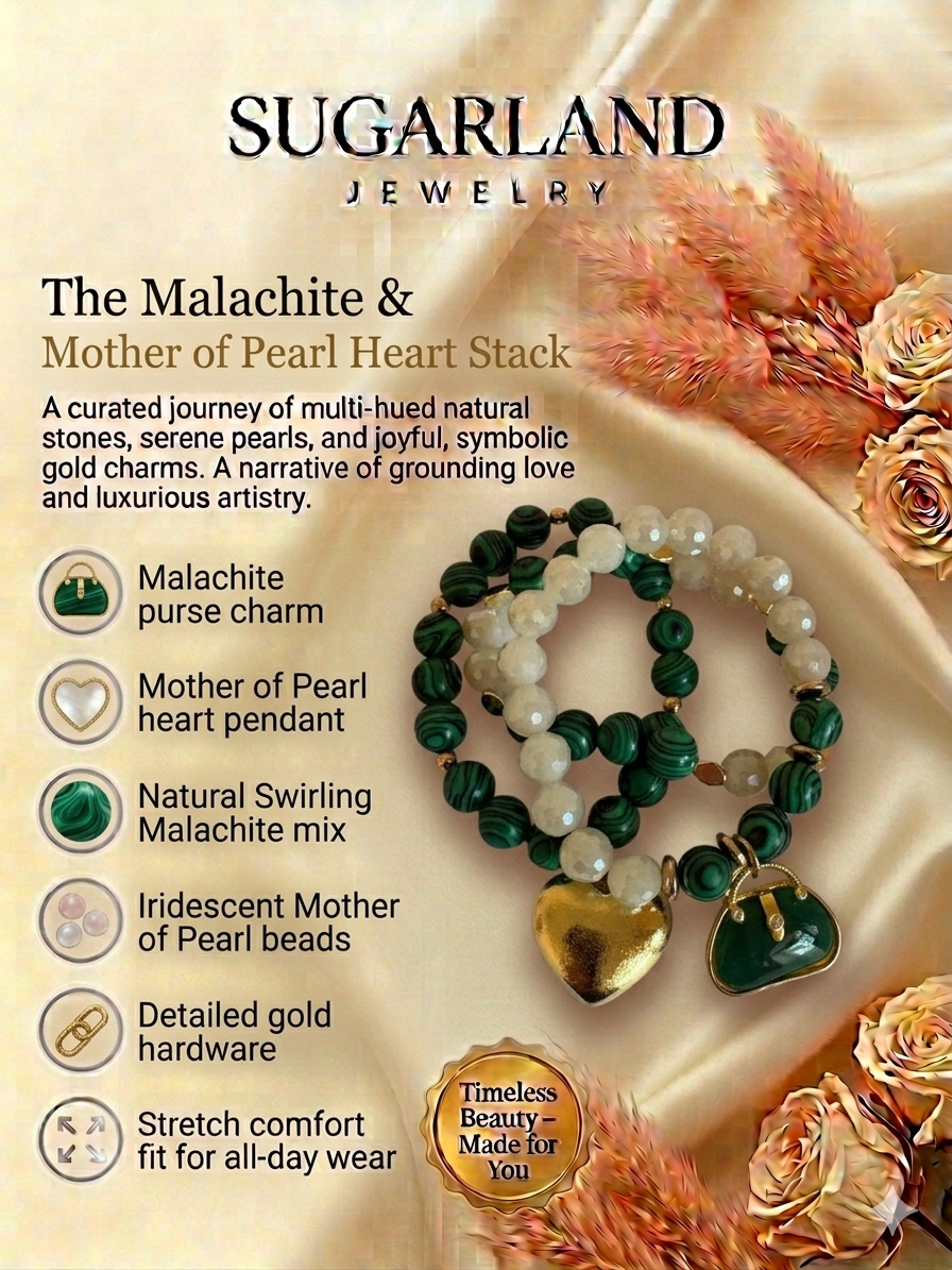 The Malachite & Mother of Pearl Heart Stack
