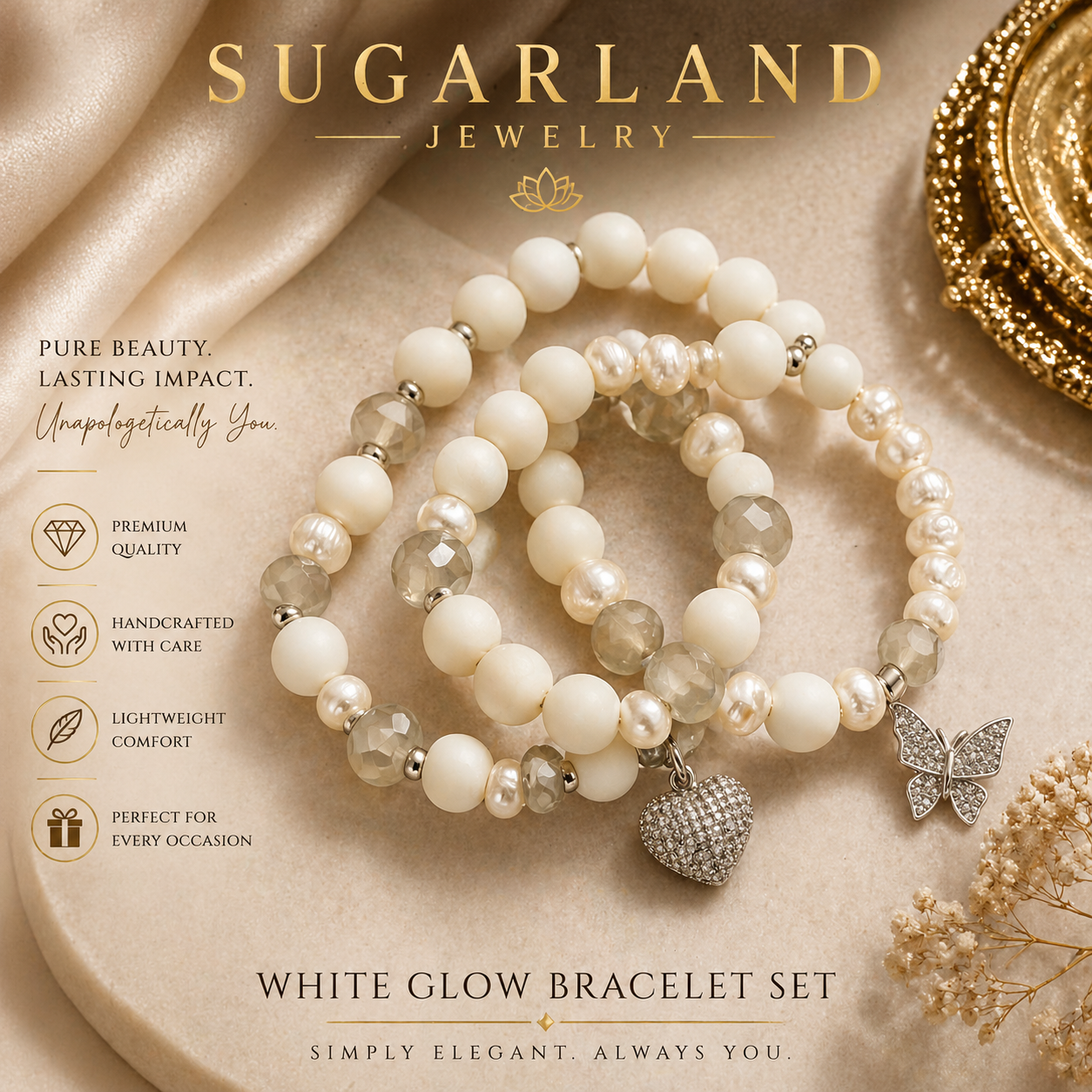 White Glow Luxe Bracelet Set