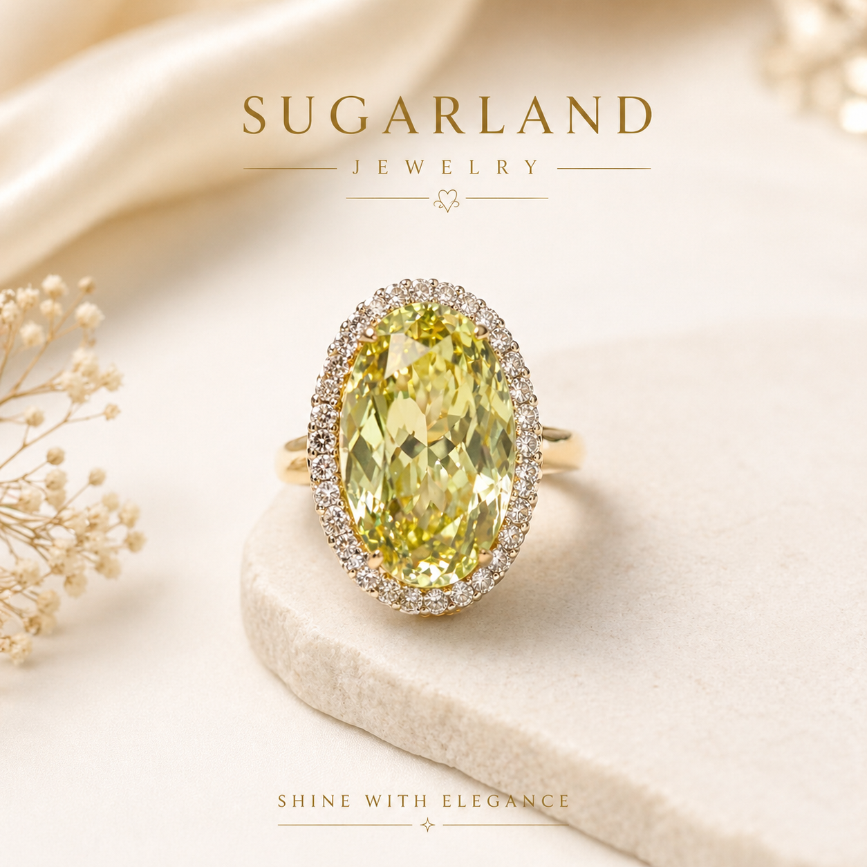 Sugarland Luxe Oval Crystal Statement Ring