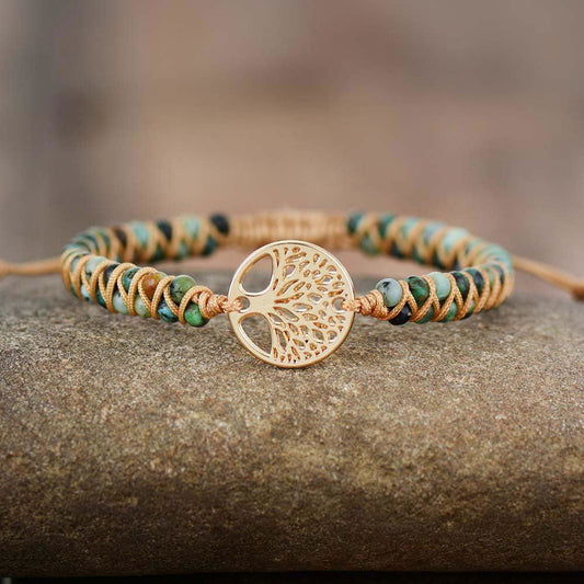 Handmade African Jasper Tree of Life String Braided Bracelet - Jewelry Trends USA