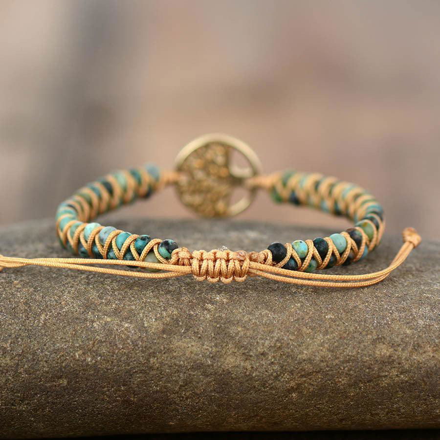 Handmade African Jasper Tree of Life String Braided Bracelet - Jewelry Trends USA