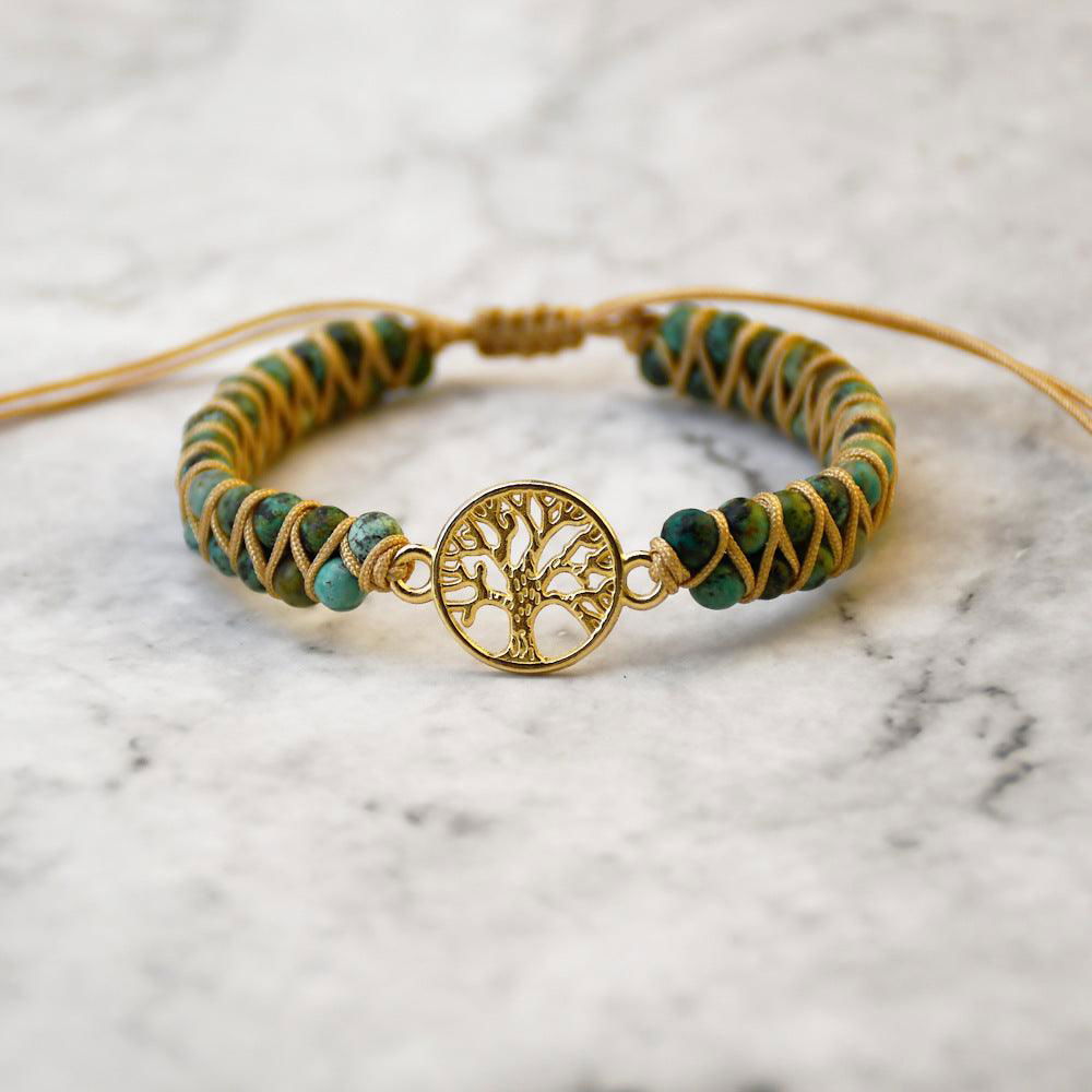 Handmade African Jasper Tree of Life String Braided Bracelet - Jewelry Trends USA