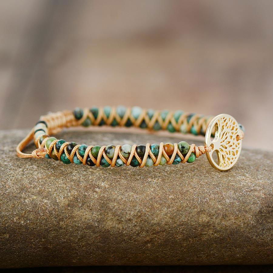 Handmade African Jasper Tree of Life String Braided Bracelet - Jewelry Trends USA