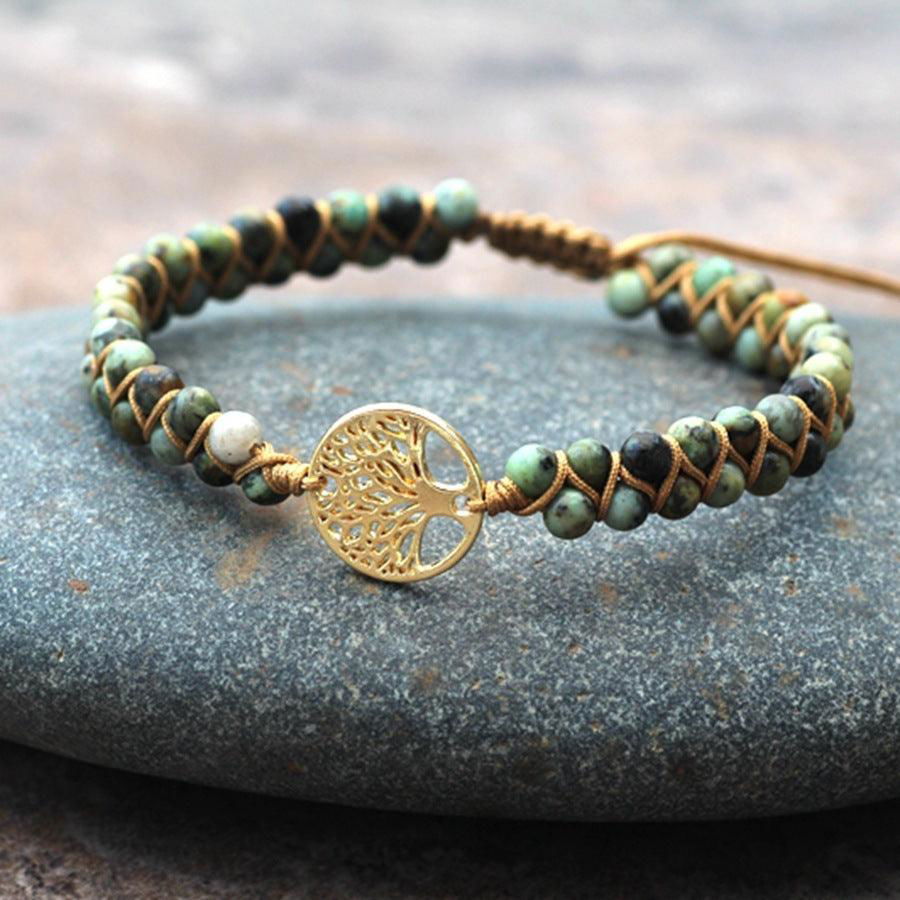 Handmade African Jasper Tree of Life String Braided Bracelet - Jewelry Trends USA