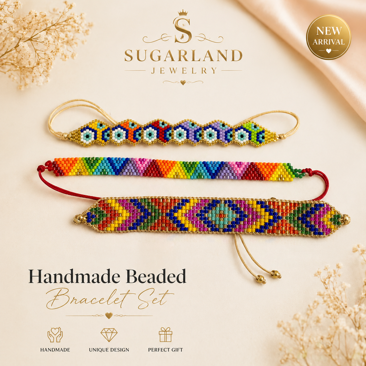 Rainbow Handmade Beaded Bracelet Set