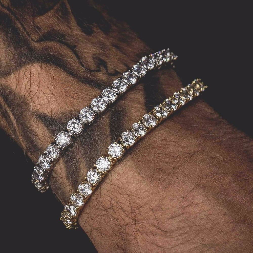 Hip Hop Iced Out Single Row Rhinestones Chain Bracelet - Jewelry Trends USA