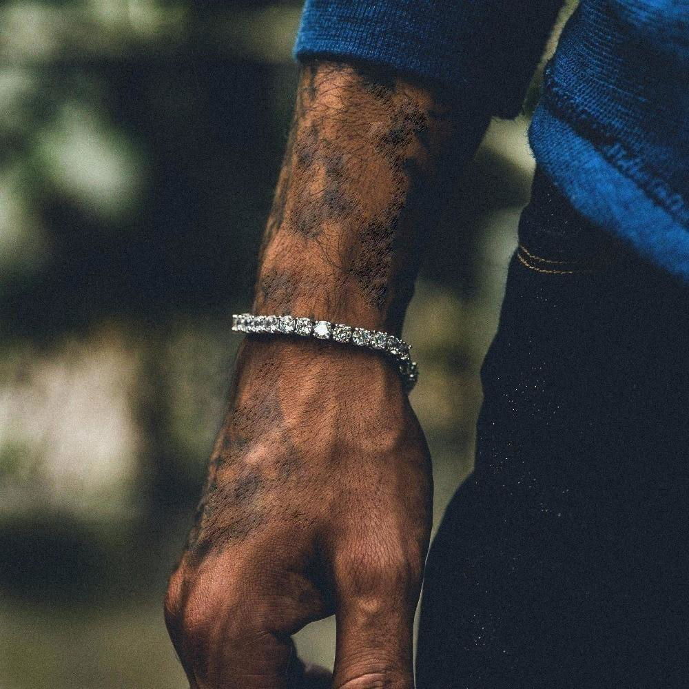 Hip Hop Iced Out Single Row Rhinestones Chain Bracelet - Jewelry Trends USA
