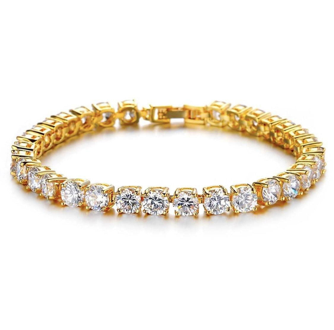 Hip Hop Iced Out Single Row Rhinestones Chain Bracelet - Jewelry Trends USA