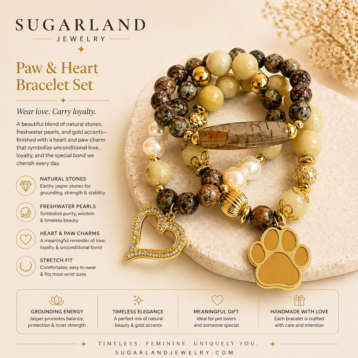 Paw & Heart Bracelet Set
