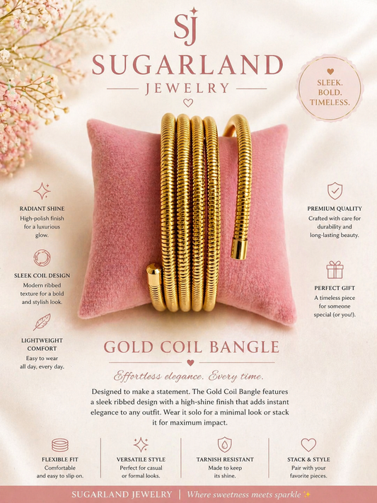 Elegant Gold Coil Wrap Bracelet