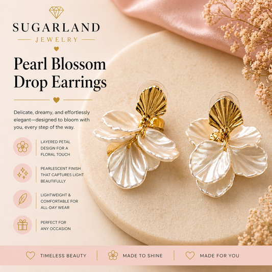 Pearl Blossom Drop Earrings