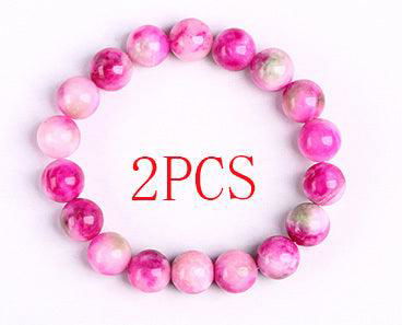 Natural White Pink Chalcedony Single Circle DIY Bracelet - Jewelry Trends USA