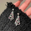 New Full Inlaid Colorful Zircon Christmas Tree Tassel Earrings Women's Fashion Personality Earrings Party Jewelry Christmas Gift - Jewelry Trends USA