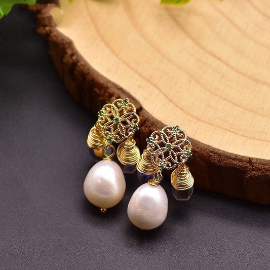 Original Natural Baroque Edison Pearl Earrings - Jewelry Trends USA