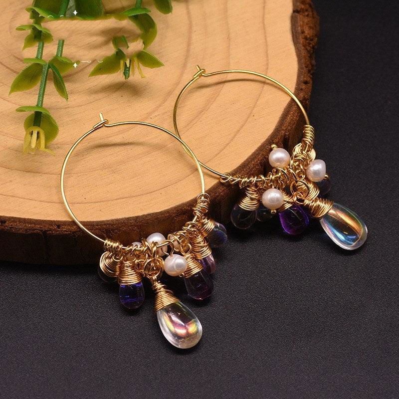 Pearl Czech crystal earrings - Jewelry Trends USA