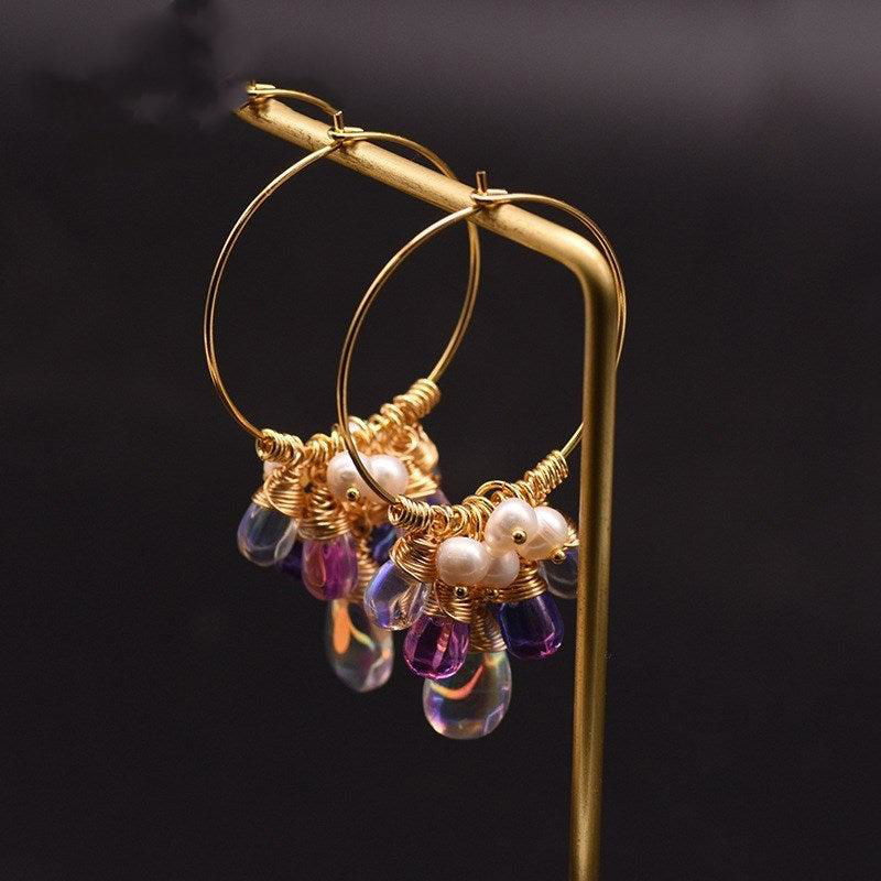Pearl Czech crystal earrings - Jewelry Trends USA