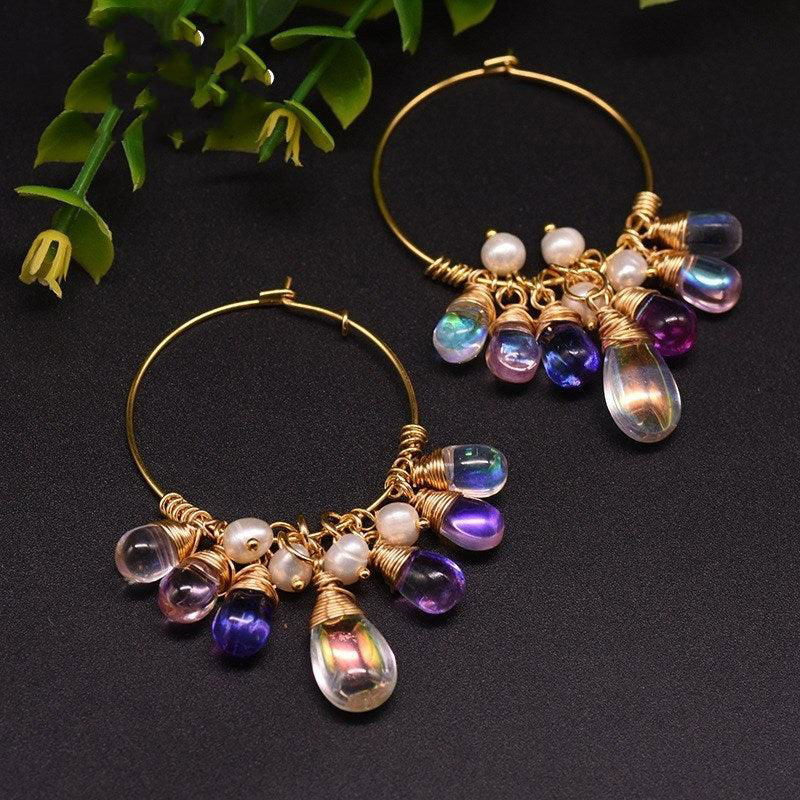 Pearl Czech crystal earrings - Jewelry Trends USA