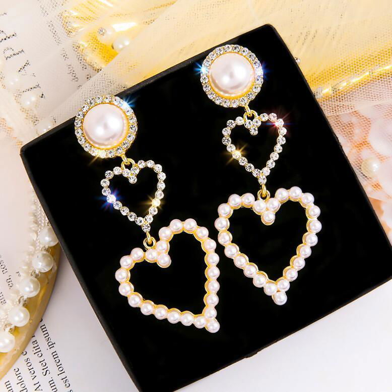 Pearl Rhinestone Drop Earrings - Jewelry Trends USA