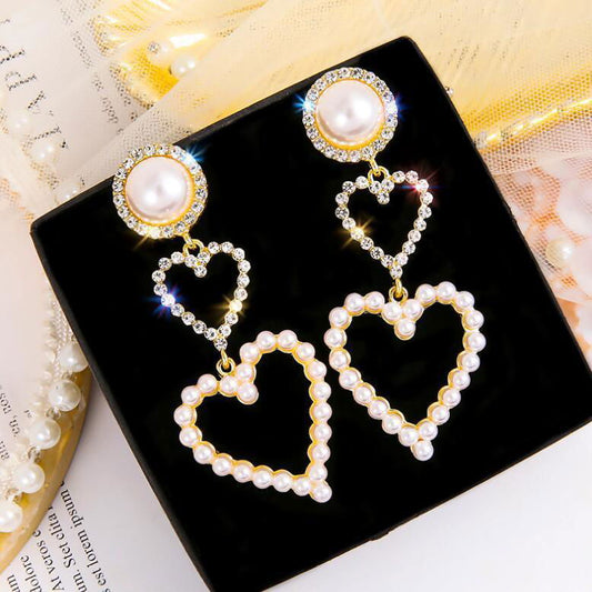 Pearl Rhinestone Drop Earrings - Jewelry Trends USA