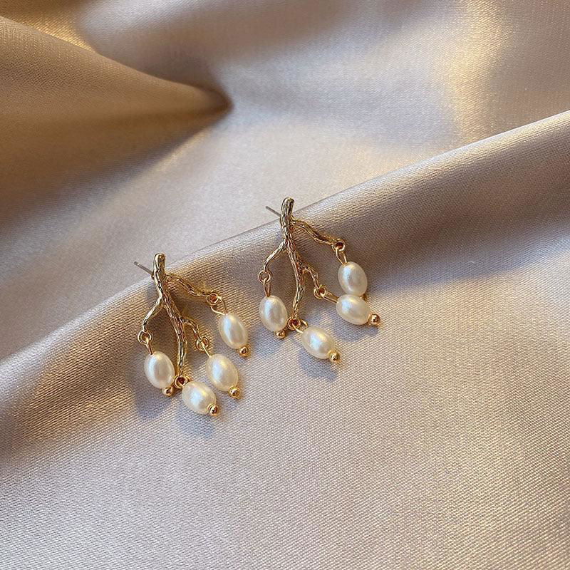 Pearl branch earrings earrings women - Jewelry Trends USA