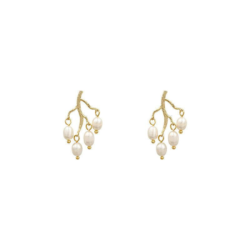 Pearl branch earrings earrings women - Jewelry Trends USA