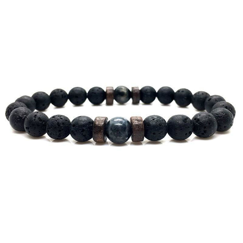 Personality Men's Black Volcanic Stone Bracelet - Jewelry Trends USA