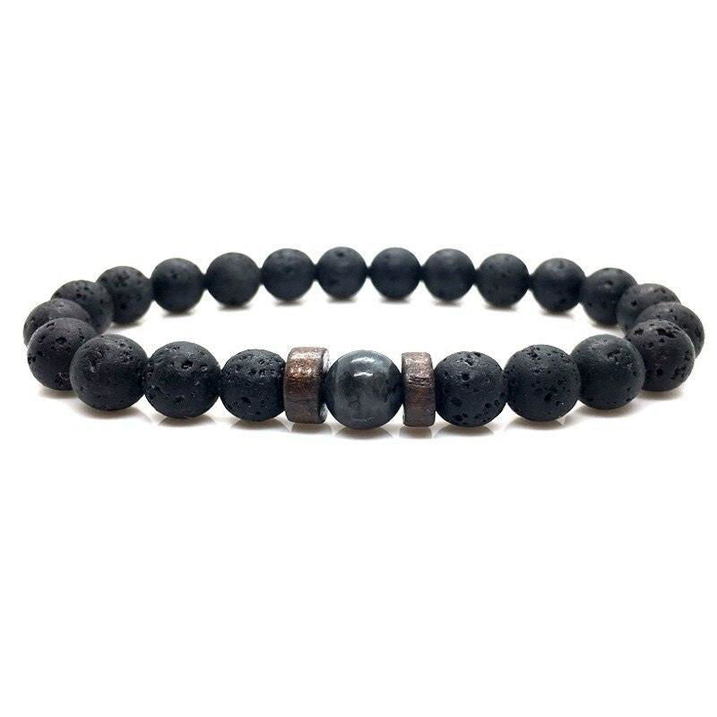Personality Men's Black Volcanic Stone Bracelet - Jewelry Trends USA
