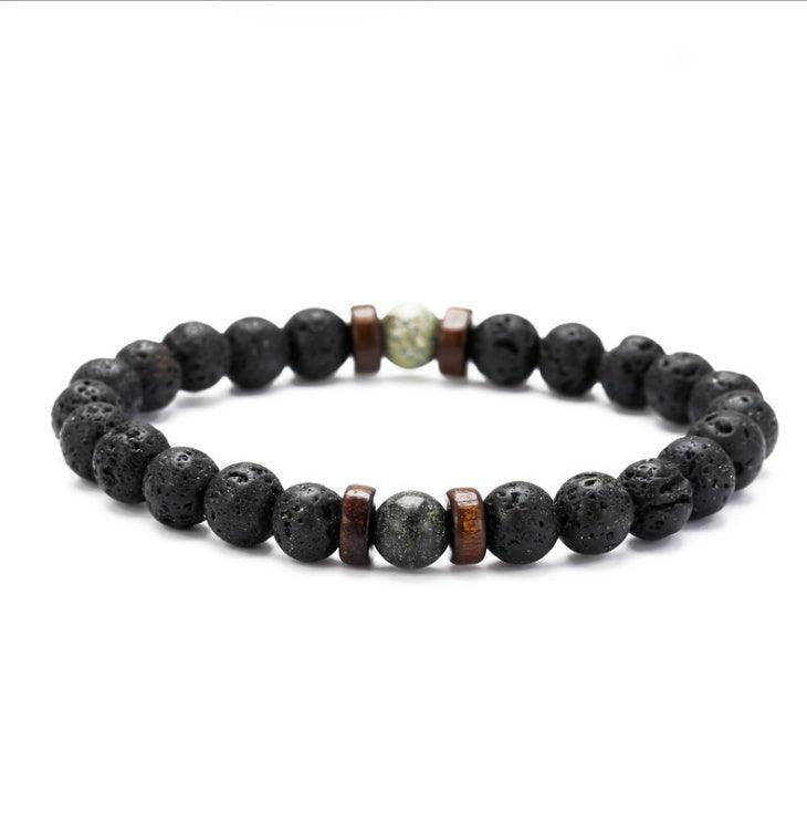 Personality Men's Black Volcanic Stone Bracelet - Jewelry Trends USA