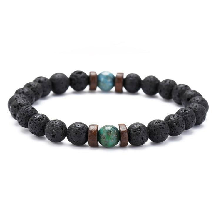 Personality Men's Black Volcanic Stone Bracelet - Jewelry Trends USA