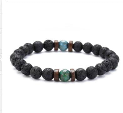 Personality Men's Black Volcanic Stone Bracelet - Jewelry Trends USA