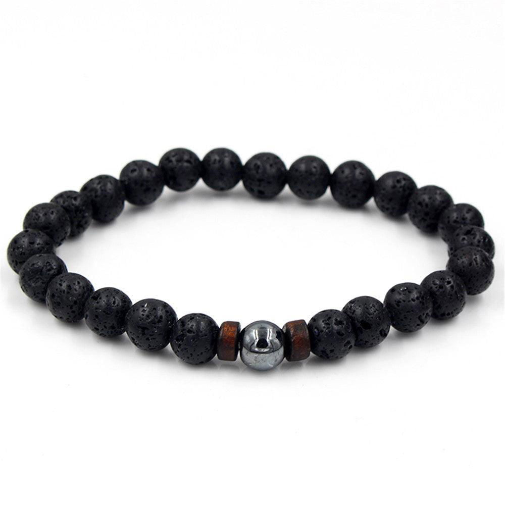 Personality Men's Black Volcanic Stone Bracelet - Jewelry Trends USA