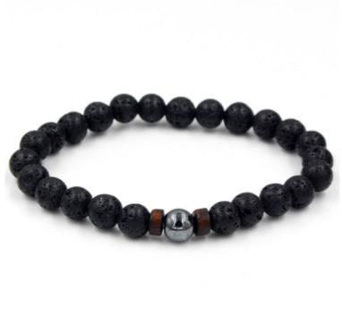 Personality Men's Black Volcanic Stone Bracelet - Jewelry Trends USA