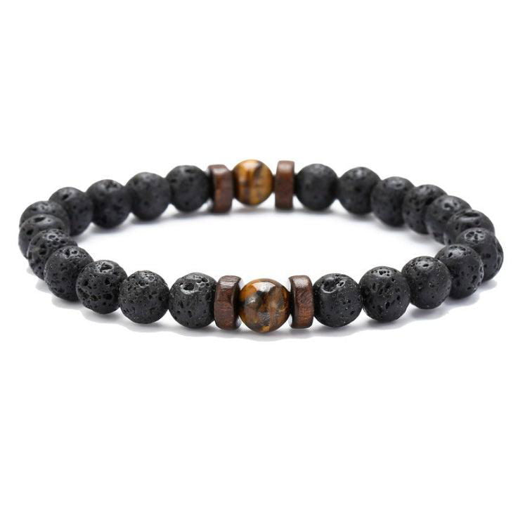 Personality Men's Black Volcanic Stone Bracelet - Jewelry Trends USA
