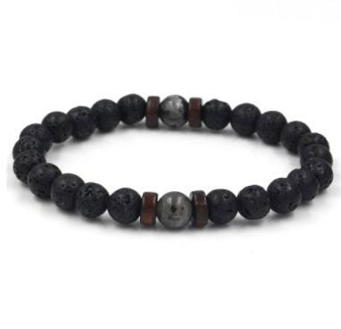 Personality Men's Black Volcanic Stone Bracelet - Jewelry Trends USA