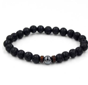 Personality Men's Black Volcanic Stone Bracelet - Jewelry Trends USA