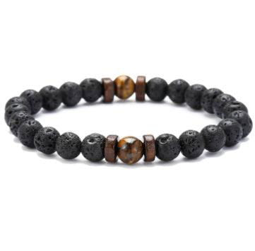Personality Men's Black Volcanic Stone Bracelet - Jewelry Trends USA