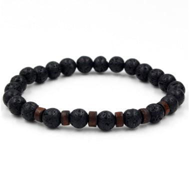 Personality Men's Black Volcanic Stone Bracelet - Jewelry Trends USA