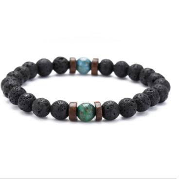 Personality Men's Black Volcanic Stone Bracelet - Jewelry Trends USA