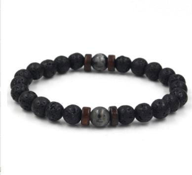 Personality Men's Black Volcanic Stone Bracelet - Jewelry Trends USA