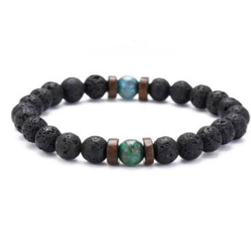 Personality Men's Black Volcanic Stone Bracelet - Jewelry Trends USA