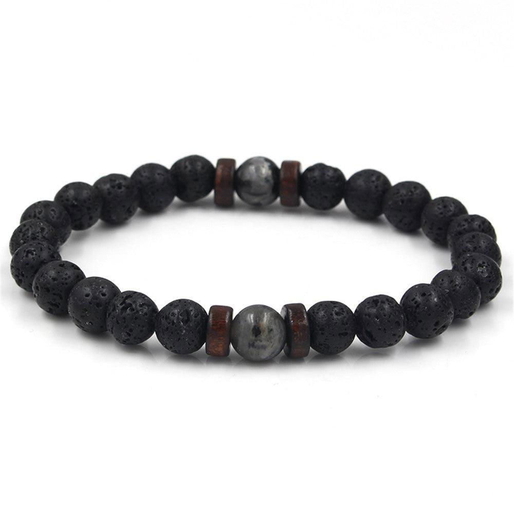 Personality Men's Black Volcanic Stone Bracelet - Jewelry Trends USA