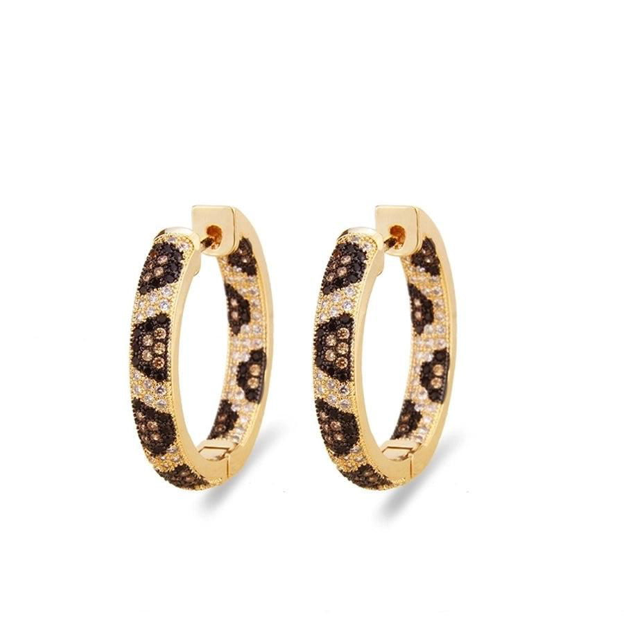 Simple Style Circle Copper Zircon Gold Plated Earrings - Jewelry Trends USA